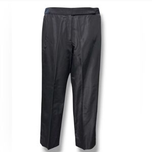DONNA KARAN Signature Black Label Silk Blend Trousers Snap Cuff